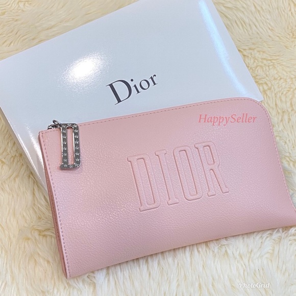 Dior Pouch Cosmetic Organizer Makeup Clutch Case Shaving Kit Dopp Bag Pink NEW - Picture 3 of 8